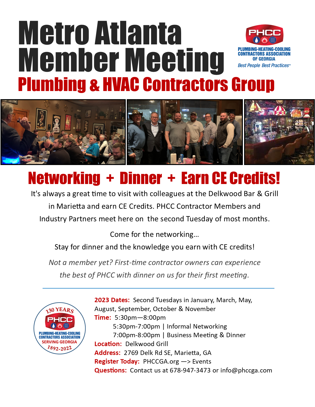 PHCC of Georgia Metro Atlanta Member Meetings